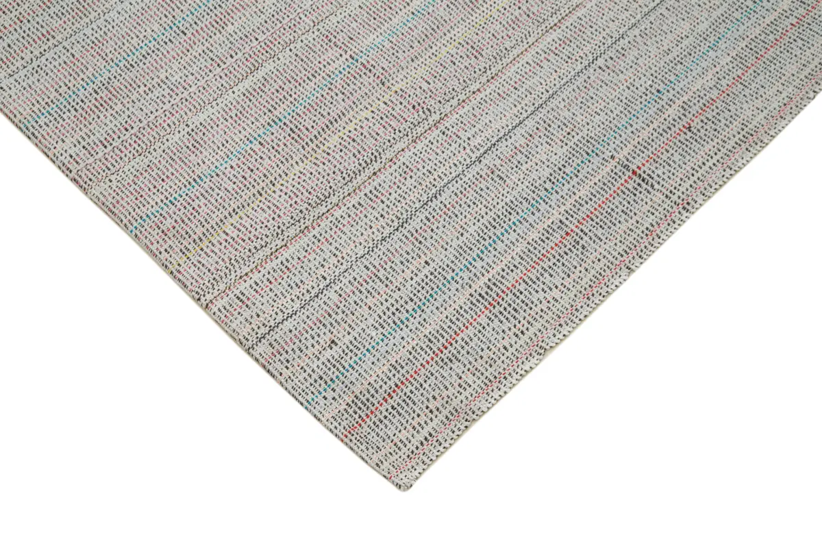 Flatweave Modern Multi Pamuk Üstü Yün El Dokuma Kilim-305x405 - Görsel 4