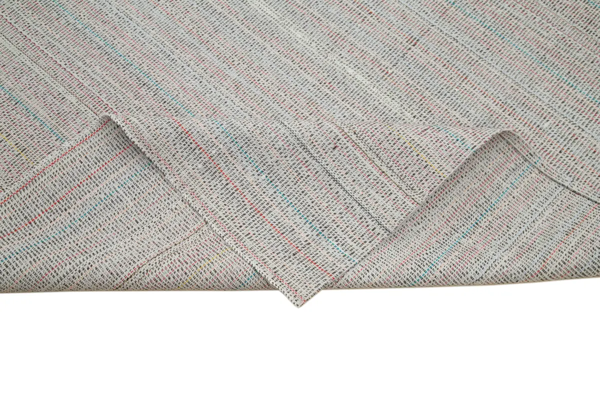 Flatweave Modern Multi Pamuk Üstü Yün El Dokuma Kilim-305x405 - Görsel 6