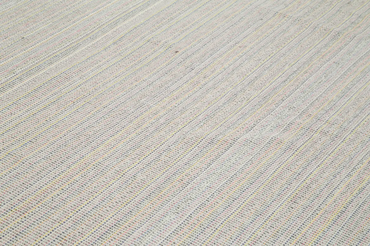 Flatweave Modern Bej Pamuk Üstü Yün El Dokuma Kilim-306x411 - Görsel 5