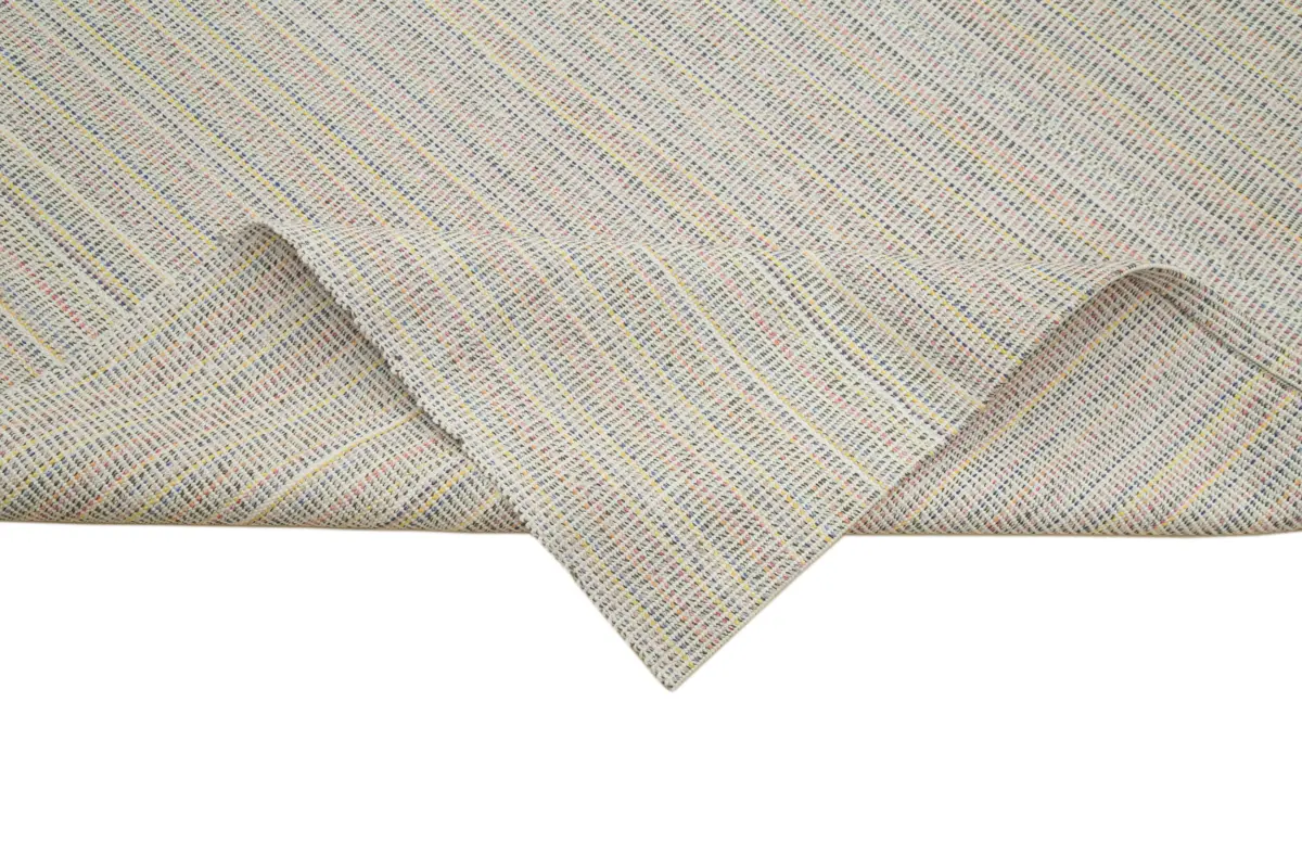 Flatweave Modern Bej Pamuk Üstü Yün El Dokuma Kilim-306x411 - Görsel 6