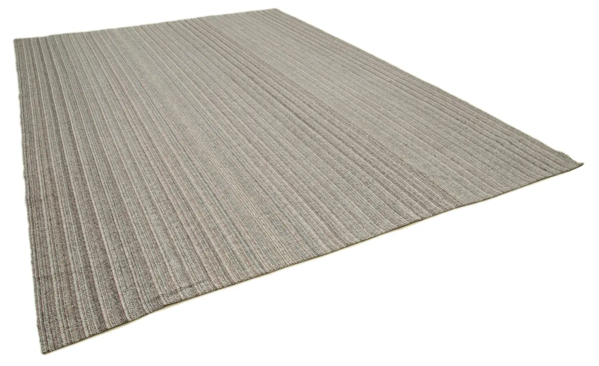Flatweave Modern Gri Pamuk Üstü Yün El Dokuma Kilim-300x416 - Görsel 2