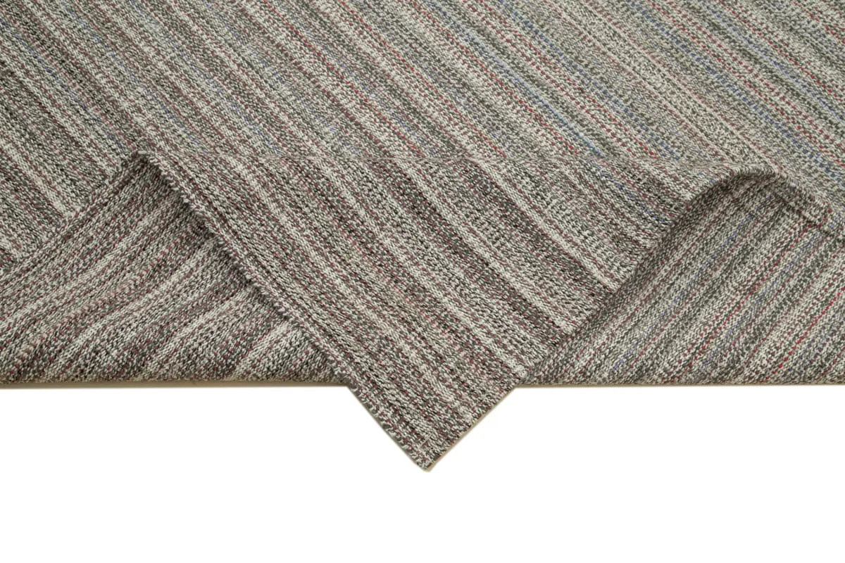 Flatweave Modern Gri Pamuk Üstü Yün El Dokuma Kilim-300x416 - Görsel 6