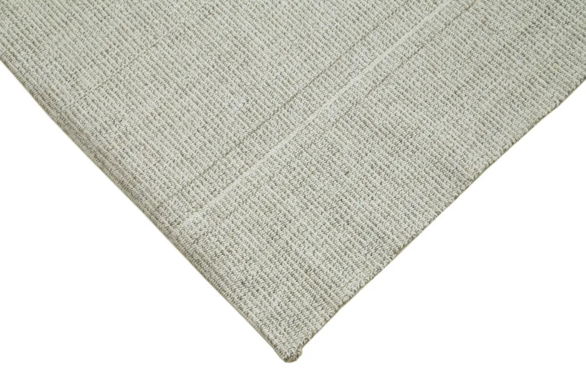 Flatweave Modern Bej Pamuk Üstü Yün El Dokuma Kilim-270x400 - Görsel 4