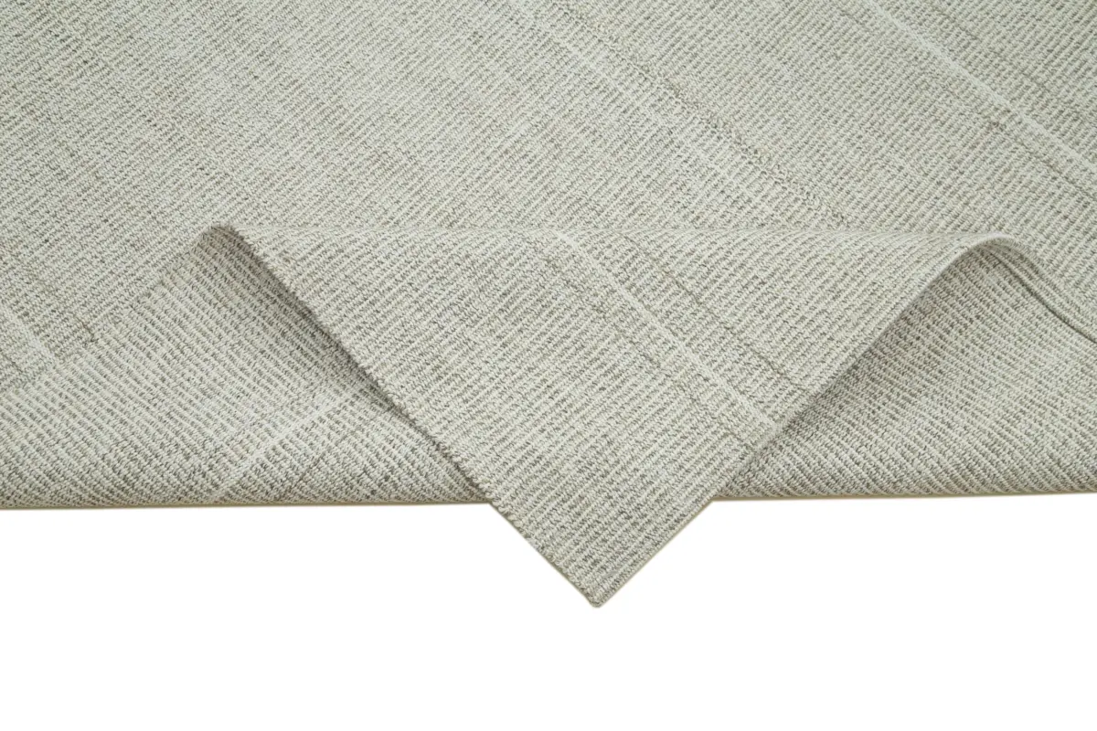 Flatweave Modern Bej Pamuk Üstü Yün El Dokuma Kilim-270x400 - Görsel 6