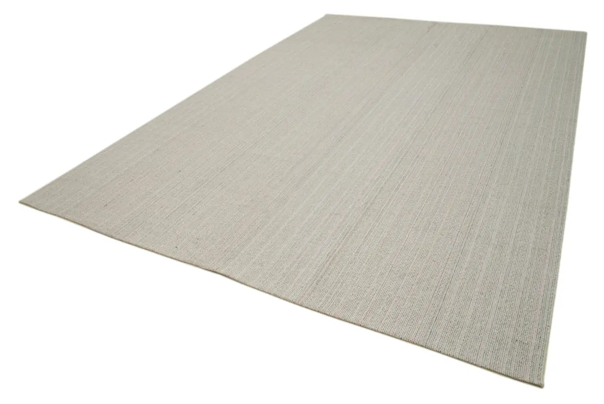 Flatweave Modern Bej Pamuk Üstü Yün El Dokuma Kilim-270x396 - Görsel 3