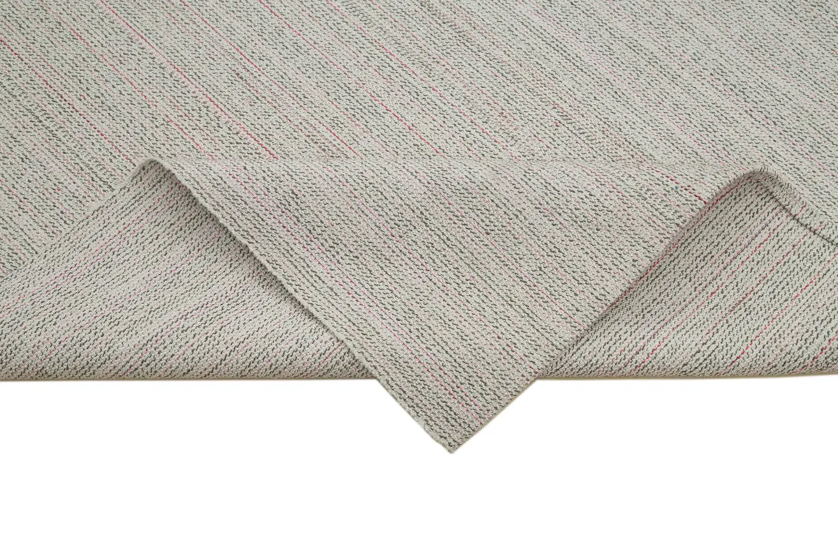 Flatweave Modern Bej Pamuk Üstü Yün El Dokuma Kilim-270x396 - Görsel 6