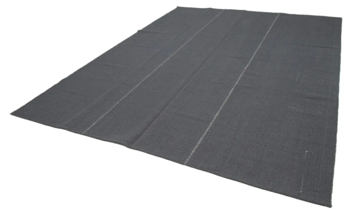 Flatweave Modern Gri Pamuk Üstü Yün El Dokuma Kilim-275x363 - Görsel 3