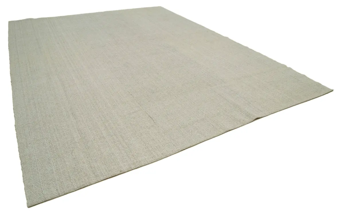 Flatweave Modern Bej Pamuk Üstü Yün El Dokuma Kilim-323x440 - Görsel 2