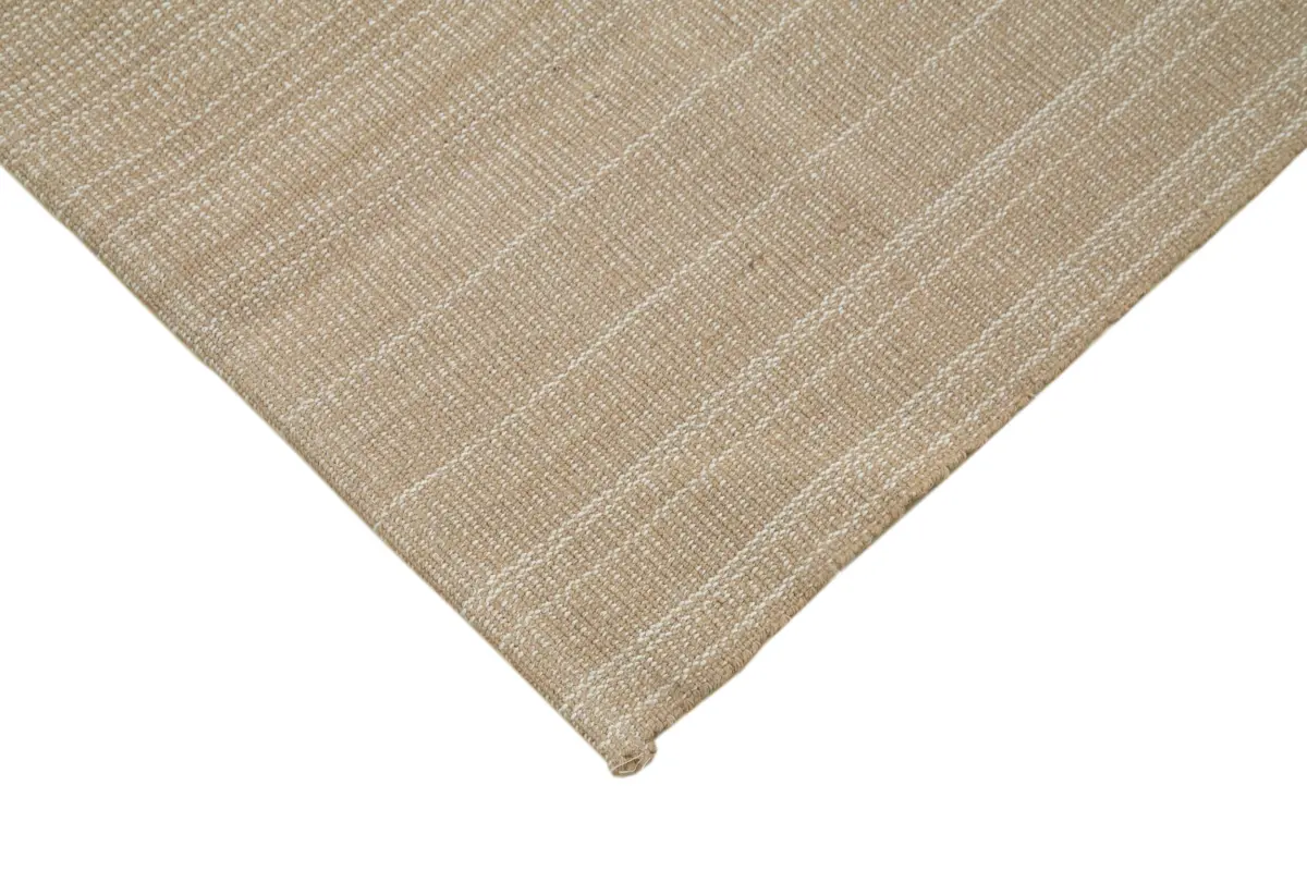 Flatweave Modern Kahverengi Pamuk Üstü Yün El Dokuma Kilim-283x323 - Görsel 4