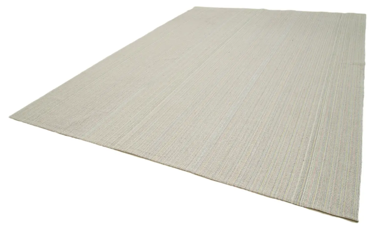Flatweave Modern Bej Pamuk Üstü Yün El Dokuma Kilim-307x407 - Görsel 3