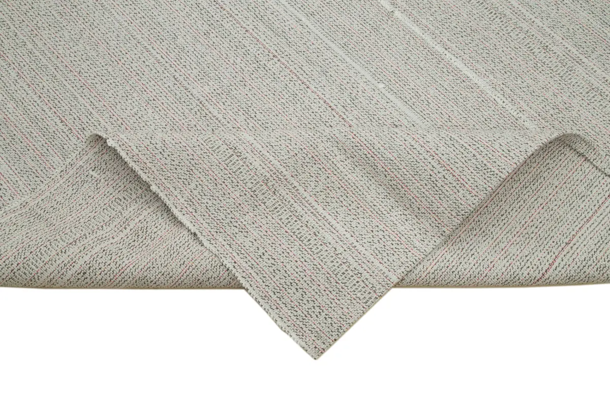 Flatweave Modern Bej Pamuk Üstü Yün El Dokuma Kilim-303x415 - Görsel 6