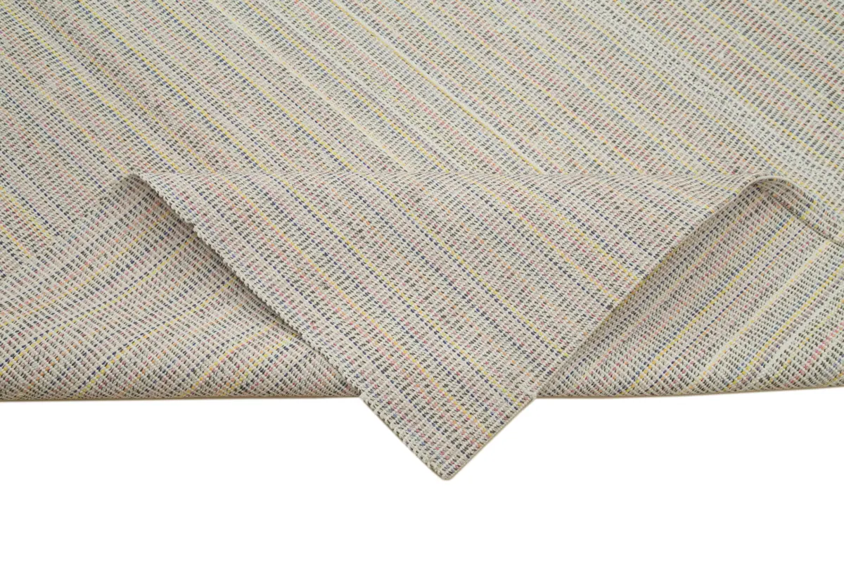 Flatweave Modern Bej Pamuk Üstü Yün El Dokuma Kilim-308x410 - Görsel 6