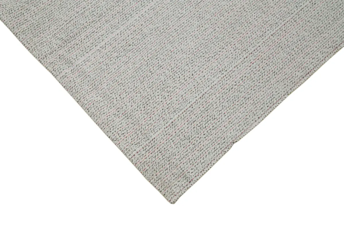 Flatweave Modern Bej Pamuk Üstü Yün El Dokuma Kilim-270x375 - Görsel 4