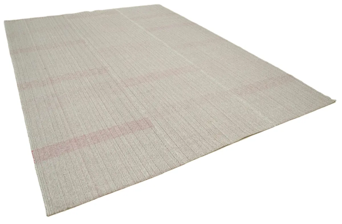 Flatweave Modern Bej Pamuk Üstü Yün El Dokuma Kilim-272x370 - Görsel 2