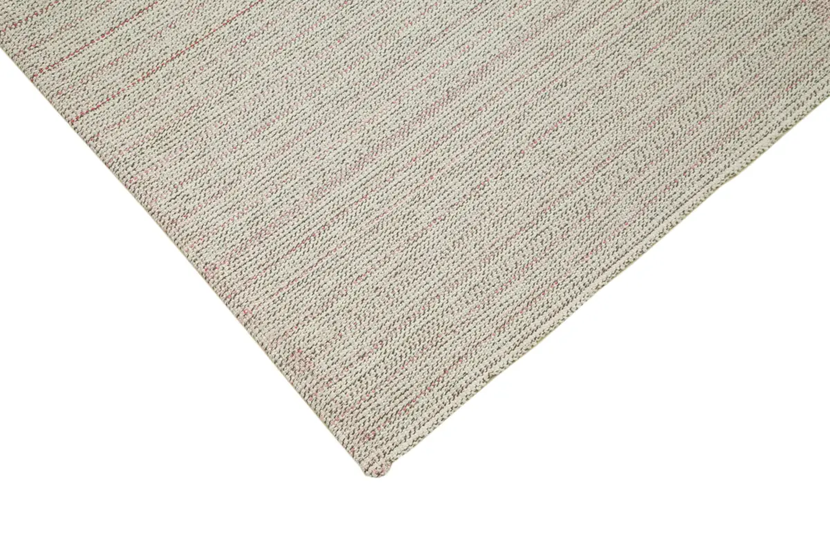Flatweave Modern Bej Pamuk Üstü Yün El Dokuma Kilim-275x365 - Görsel 4