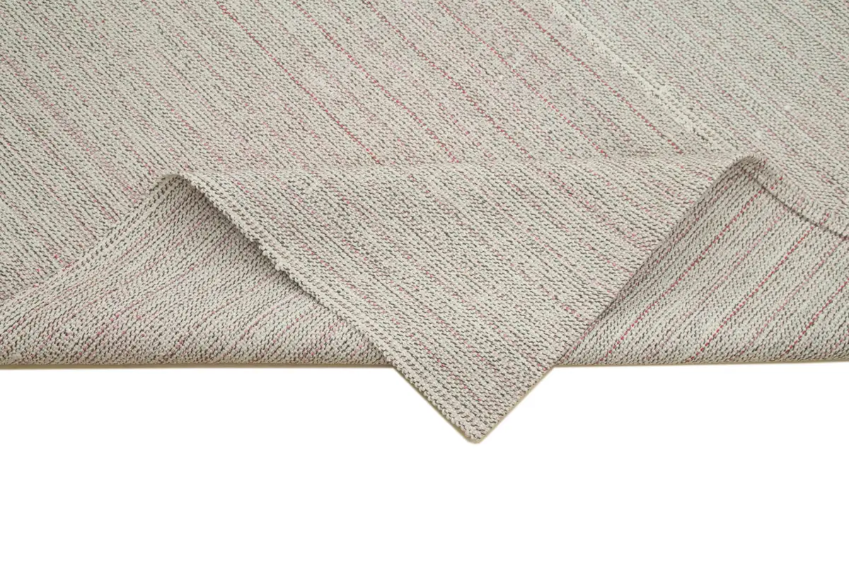 Flatweave Modern Bej Pamuk Üstü Yün El Dokuma Kilim-275x365 - Görsel 6