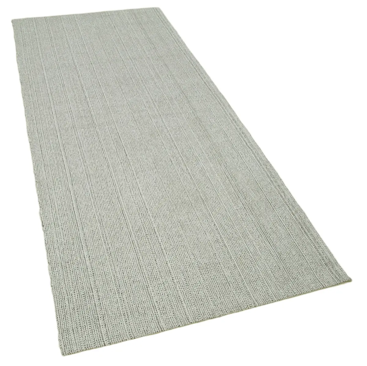 Flatweave Modern Bej Pamuk Üstü Yün El Dokuma Kilim-102x236 - Görsel 2