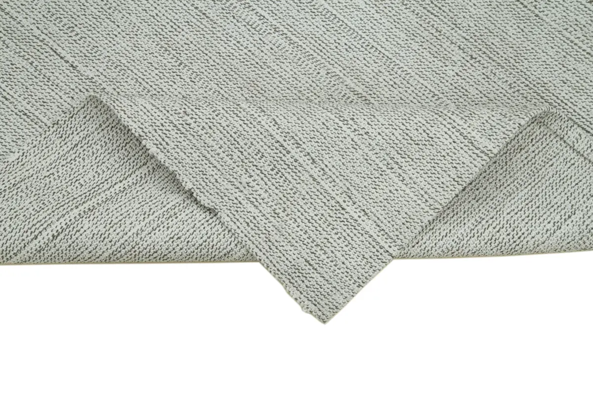 Flatweave Modern Bej Pamuk Üstü Yün El Dokuma Kilim-102x236 - Görsel 6