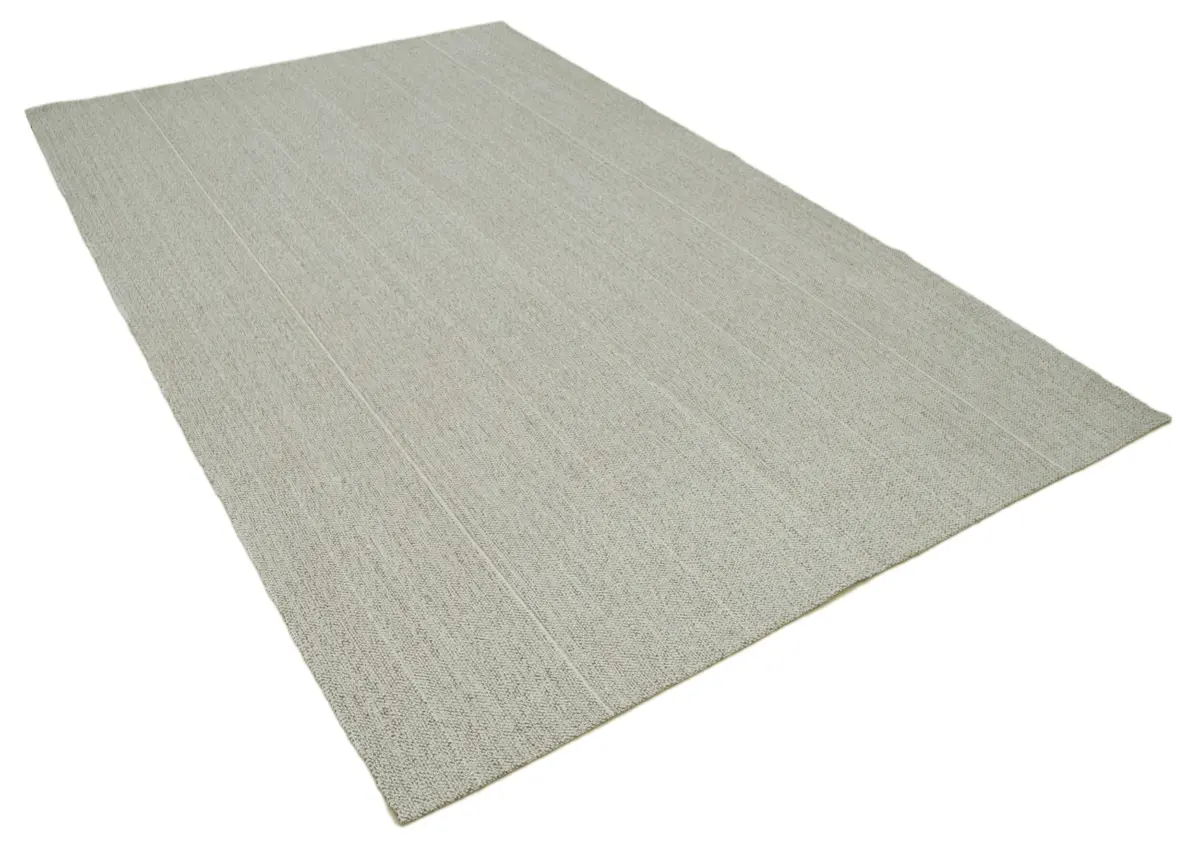 Flatweave Modern Bej Pamuk Üstü Yün El Dokuma Kilim-187x303 - Görsel 2