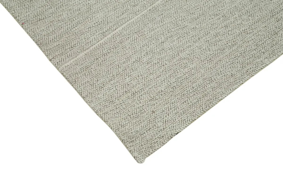 Flatweave Modern Bej Pamuk Üstü Yün El Dokuma Kilim-187x303 - Görsel 4