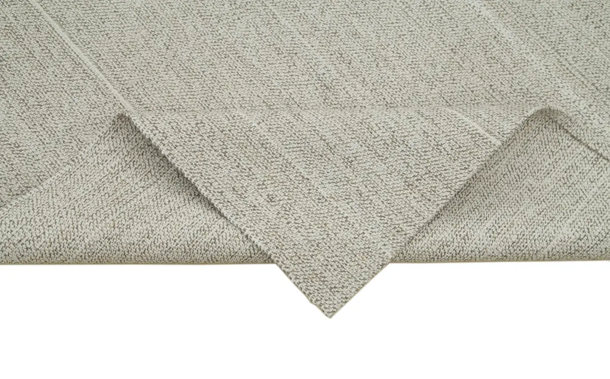 Flatweave Modern Bej Pamuk Üstü Yün El Dokuma Kilim-187x303 - Görsel 6