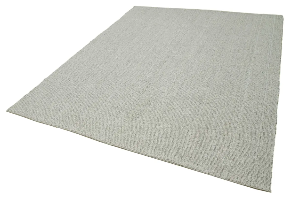 Flatweave Modern Bej Pamuk Üstü Yün El Dokuma Kilim-215x280 - Görsel 3