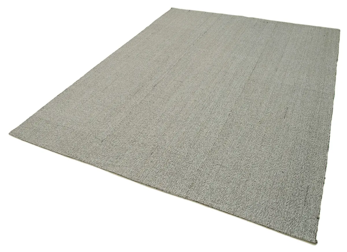 Flatweave Modern Gri Pamuk Üstü Yün El Dokuma Kilim-196x273 - Görsel 3