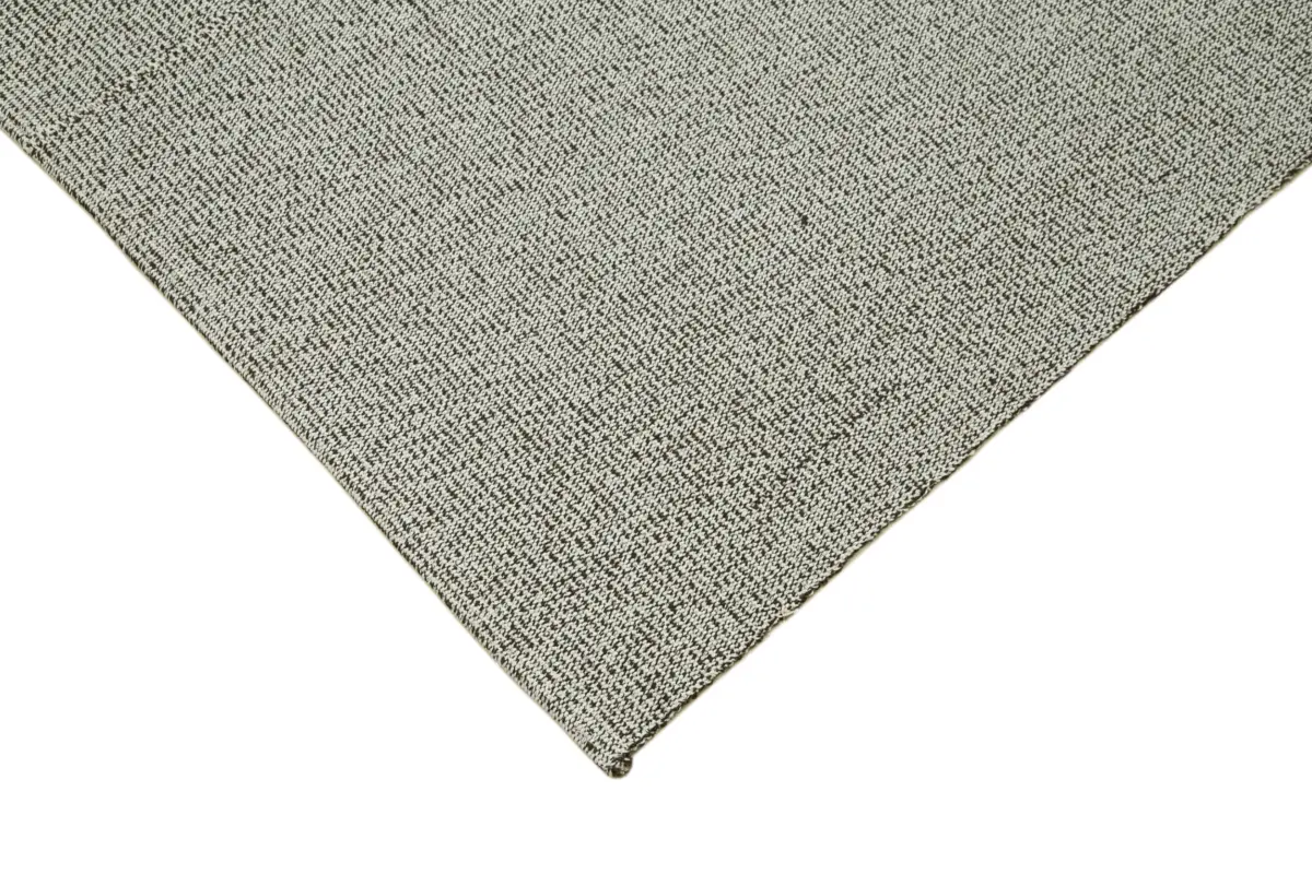 Flatweave Modern Gri Pamuk Üstü Yün El Dokuma Kilim-196x273 - Görsel 4