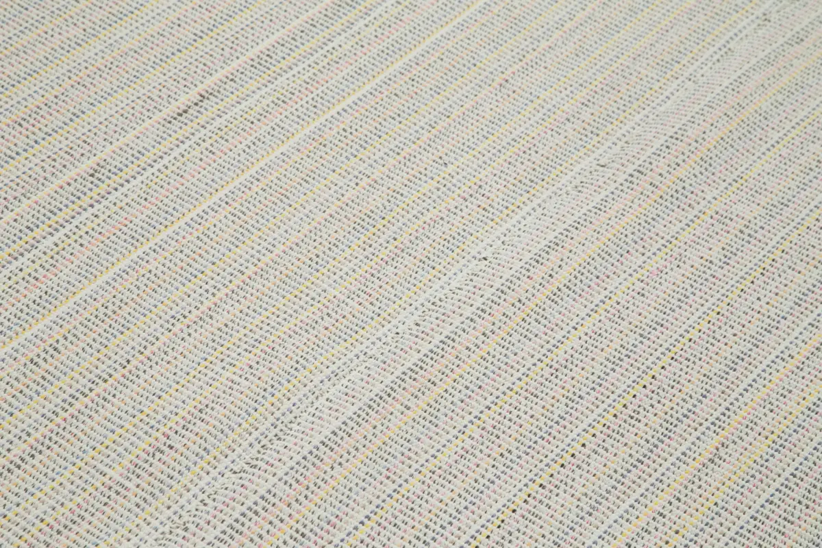 Flatweave Modern Bej Pamuk Üstü Yün El Dokuma Kilim-206x313 - Görsel 5