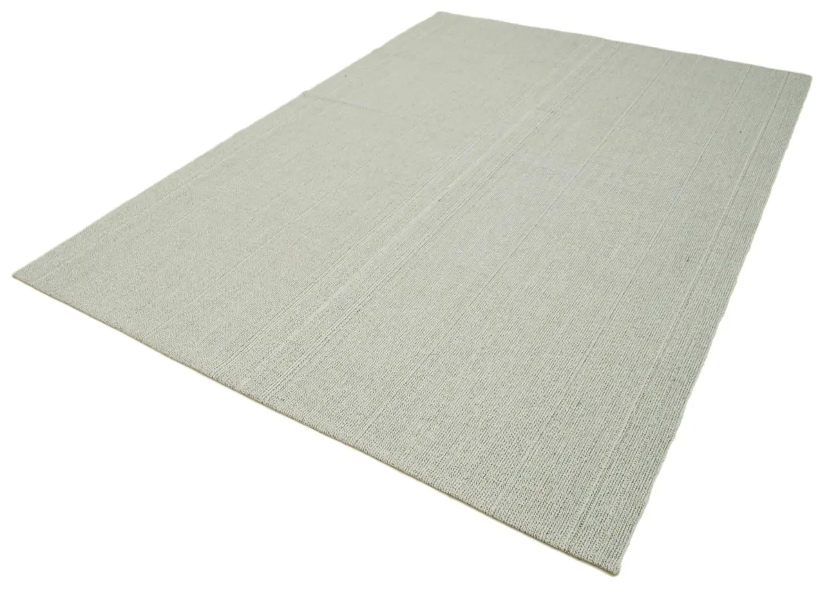 Flatweave Modern Bej Pamuk Üstü Yün El Dokuma Kilim-203x294 - Görsel 3