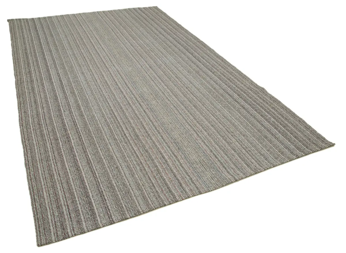 Flatweave Modern Gri Pamuk Üstü Yün El Dokuma Kilim-200x325 - Görsel 2