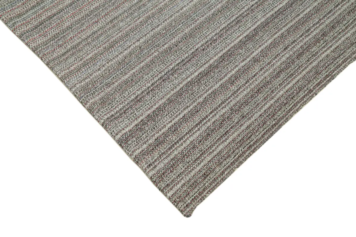 Flatweave Modern Gri Pamuk Üstü Yün El Dokuma Kilim-200x325 - Görsel 4