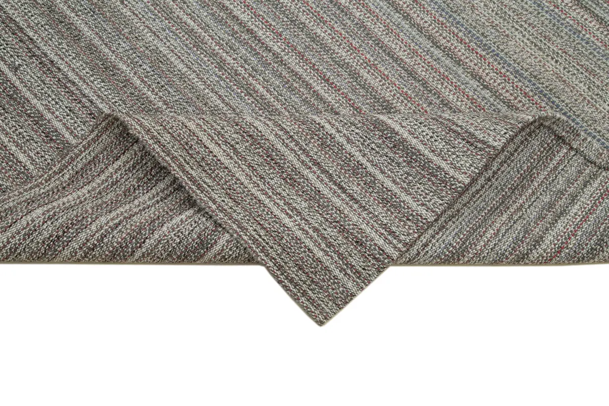 Flatweave Modern Gri Pamuk Üstü Yün El Dokuma Kilim-200x325 - Görsel 6