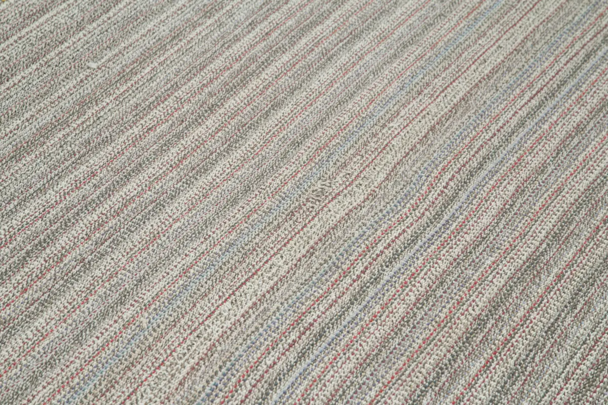 Flatweave Modern Gri Pamuk Üstü Yün El Dokuma Kilim-200x350 - Görsel 5