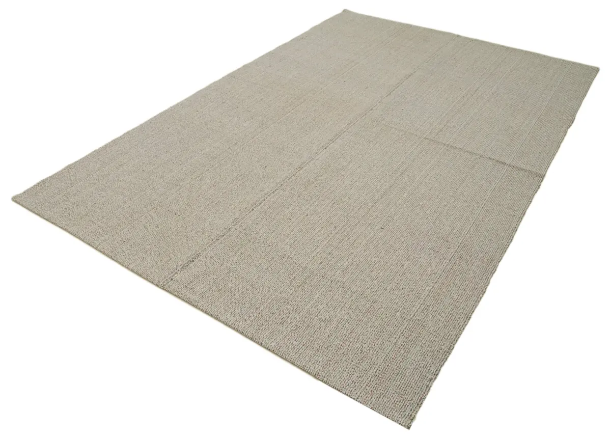 Flatweave Modern Gri Pamuk Üstü Yün El Dokuma Kilim-181x290 - Görsel 3