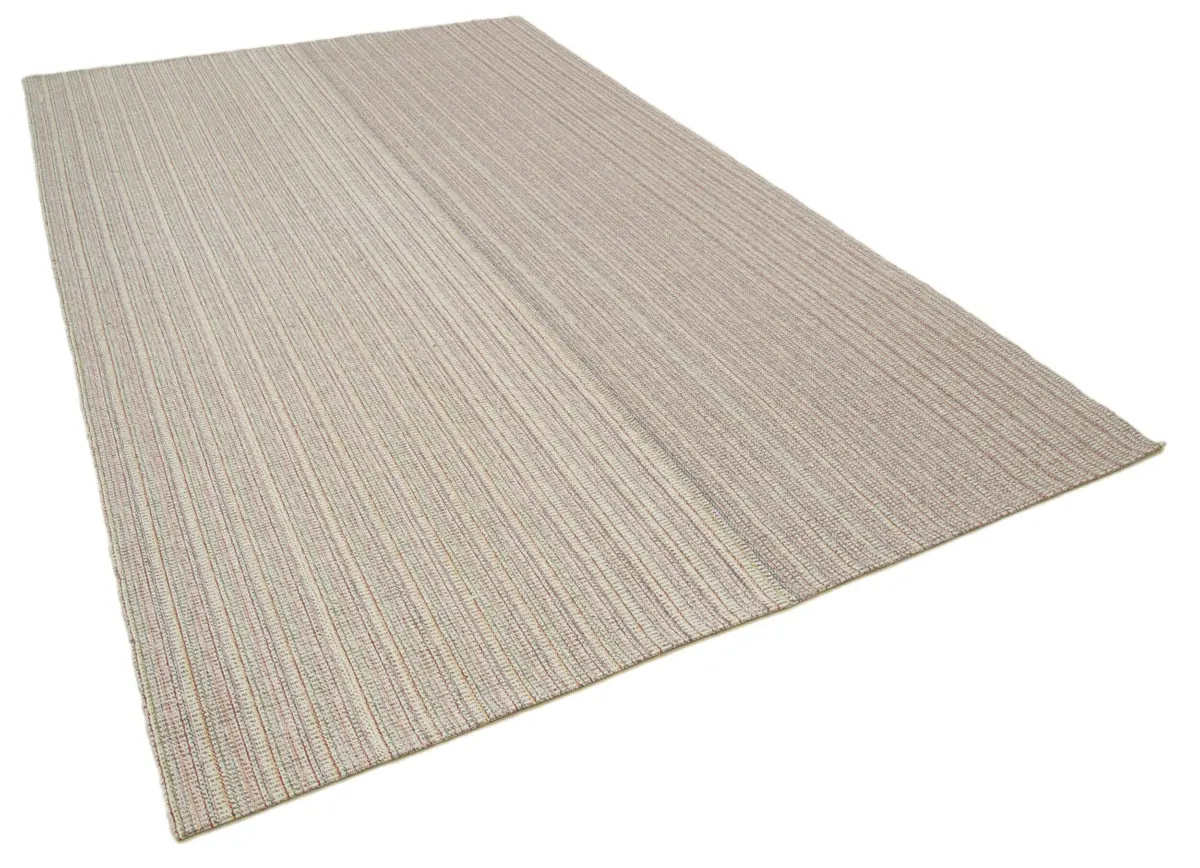 Flatweave Modern Multi Pamuk Üstü Yün El Dokuma Kilim-212x350 - Görsel 2