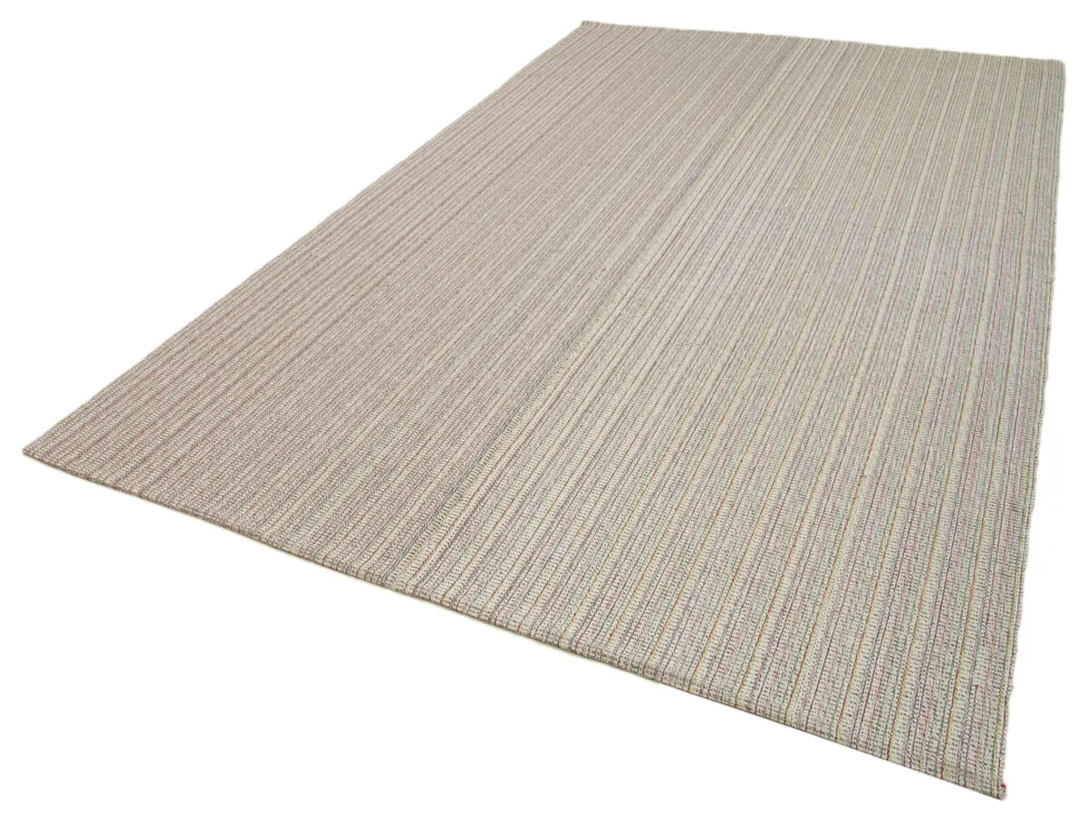 Flatweave Modern Multi Pamuk Üstü Yün El Dokuma Kilim-212x350 - Görsel 3