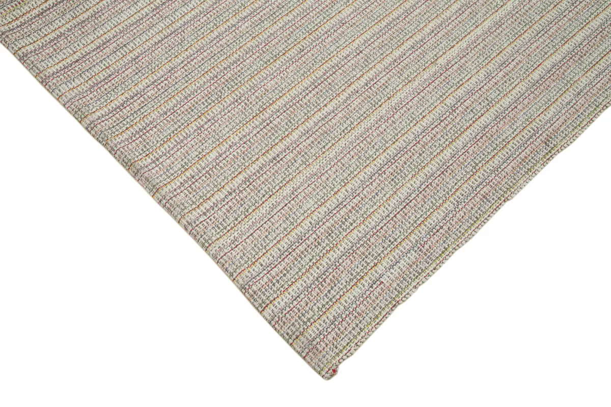 Flatweave Modern Multi Pamuk Üstü Yün El Dokuma Kilim-212x350 - Görsel 4