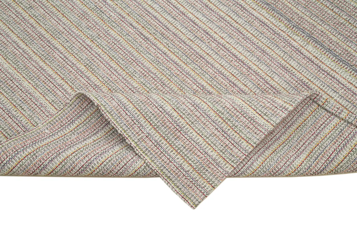 Flatweave Modern Multi Pamuk Üstü Yün El Dokuma Kilim-212x350 - Görsel 6