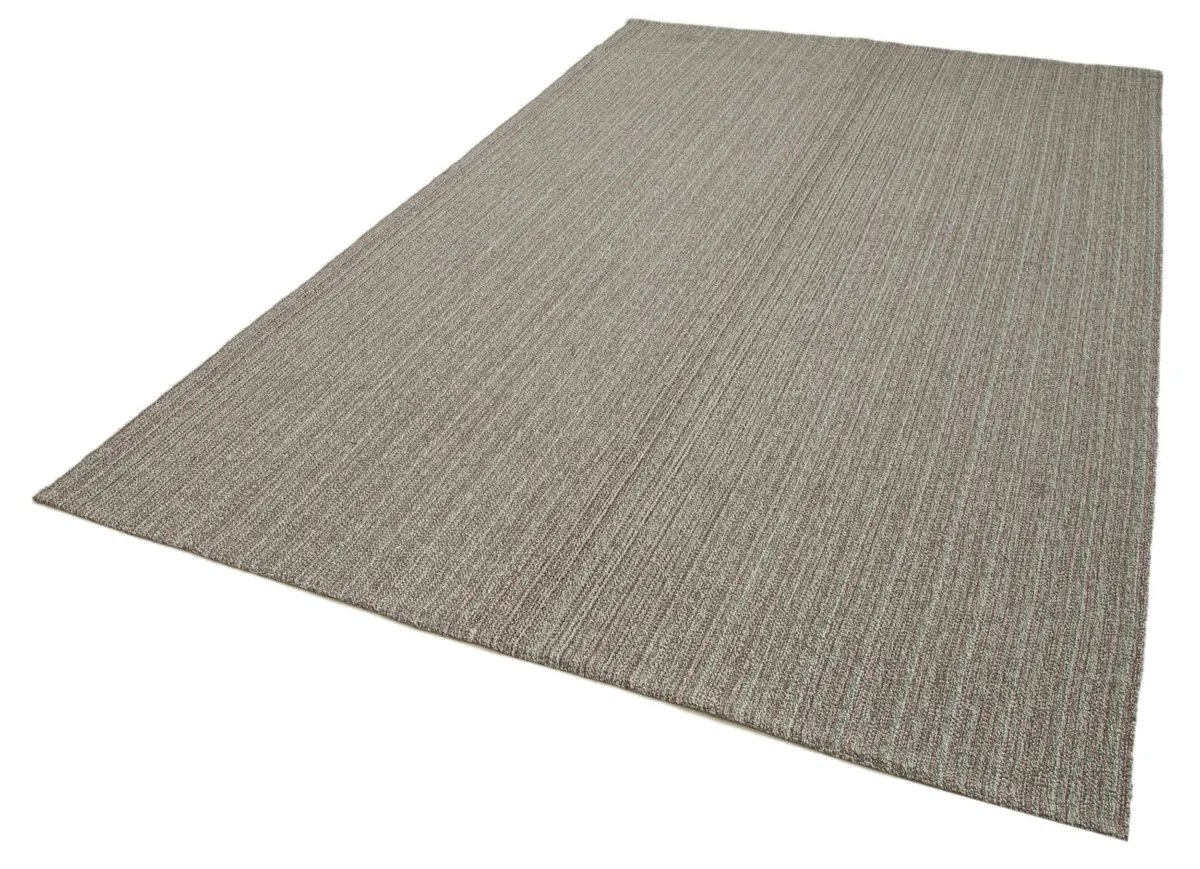 Flatweave Modern Gri Pamuk Üstü Yün El Dokuma Kilim-203x320 - Görsel 3