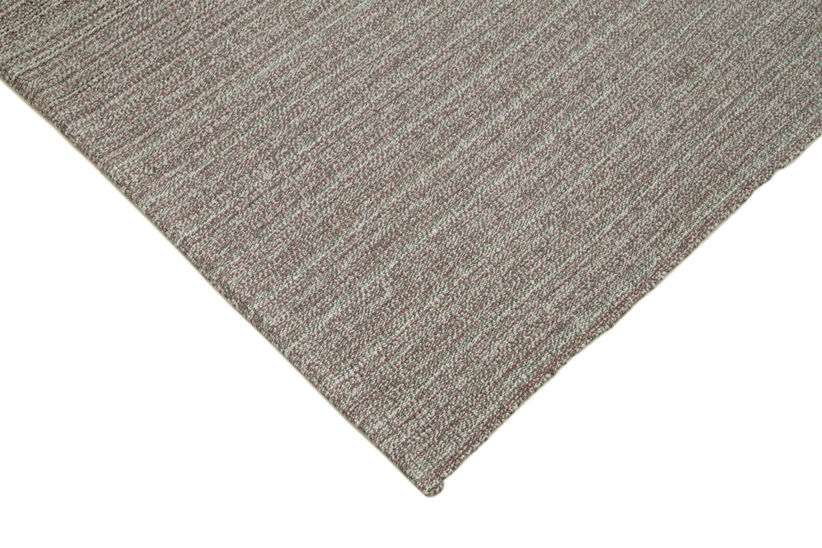 Flatweave Modern Gri Pamuk Üstü Yün El Dokuma Kilim-203x320 - Görsel 4