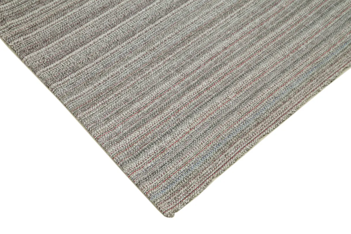 Flatweave Modern Gri Pamuk Üstü Yün El Dokuma Kilim-200x322 - Görsel 4