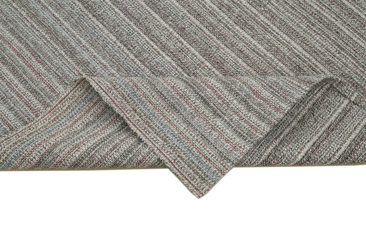 Flatweave Modern Gri Pamuk Üstü Yün El Dokuma Kilim-200x322 - Görsel 6