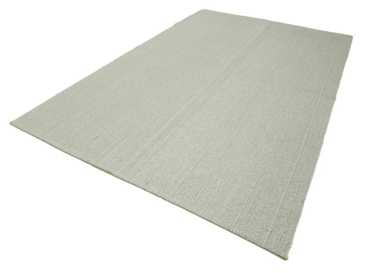 Flatweave Modern Bej Pamuk Üstü Yün El Dokuma Kilim-203x345 - Görsel 3