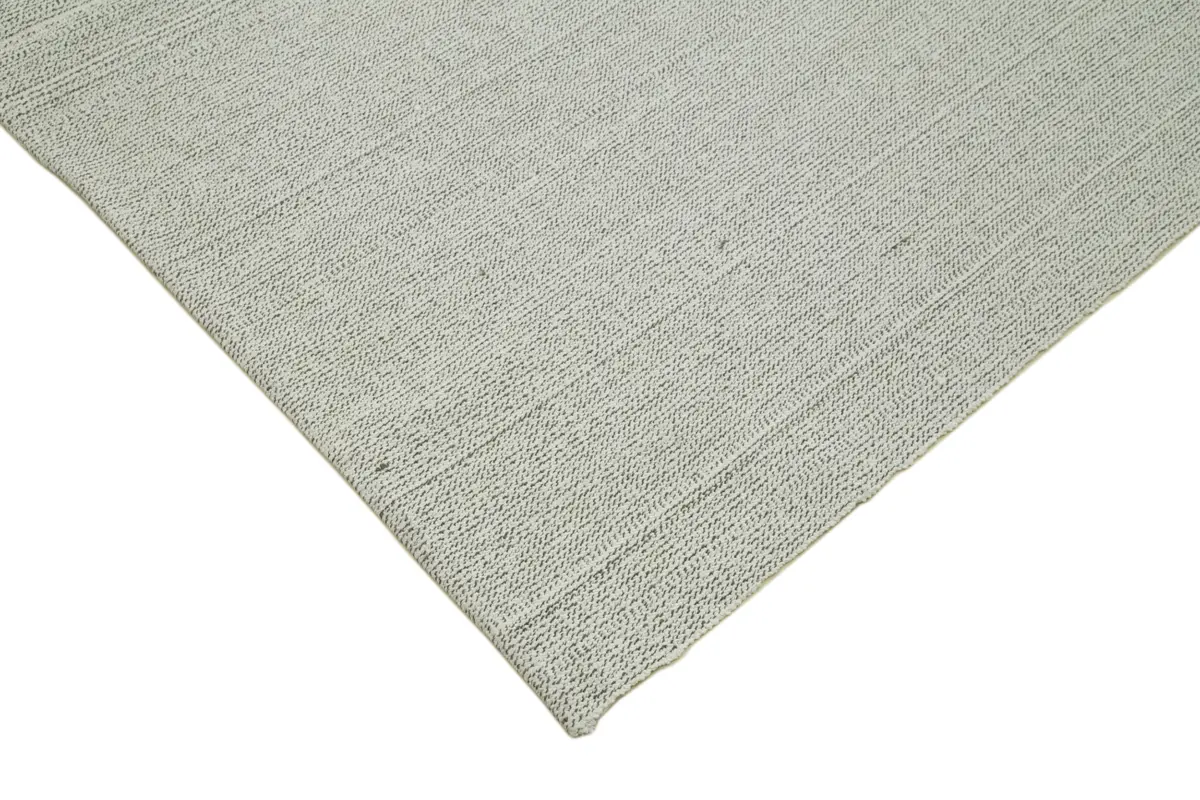 Flatweave Modern Bej Pamuk Üstü Yün El Dokuma Kilim-205x343 - Görsel 4