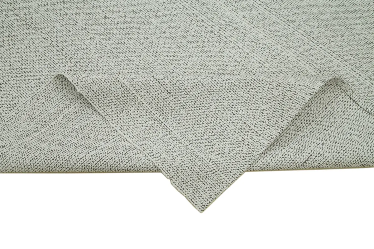 Flatweave Modern Bej Pamuk Üstü Yün El Dokuma Kilim-205x343 - Görsel 6