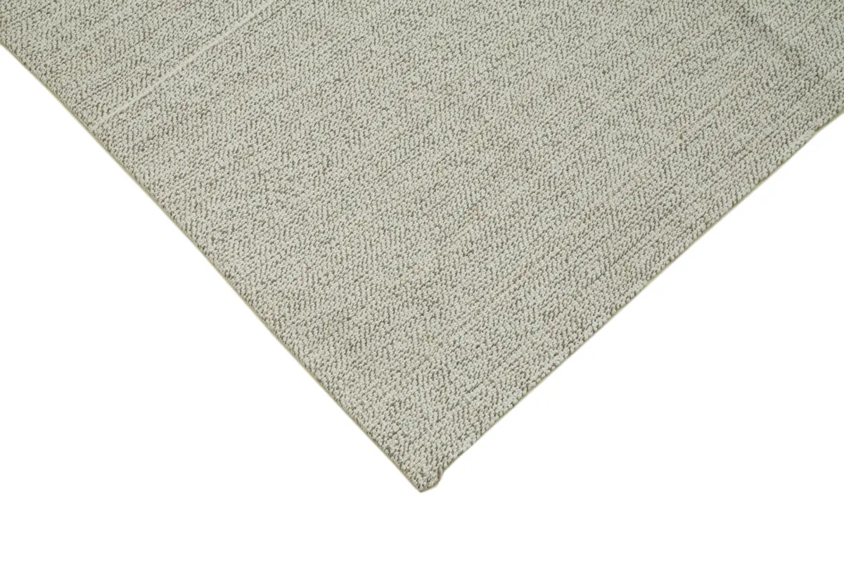 Flatweave Modern Bej Pamuk Üstü Yün El Dokuma Kilim-185x270 - Görsel 4