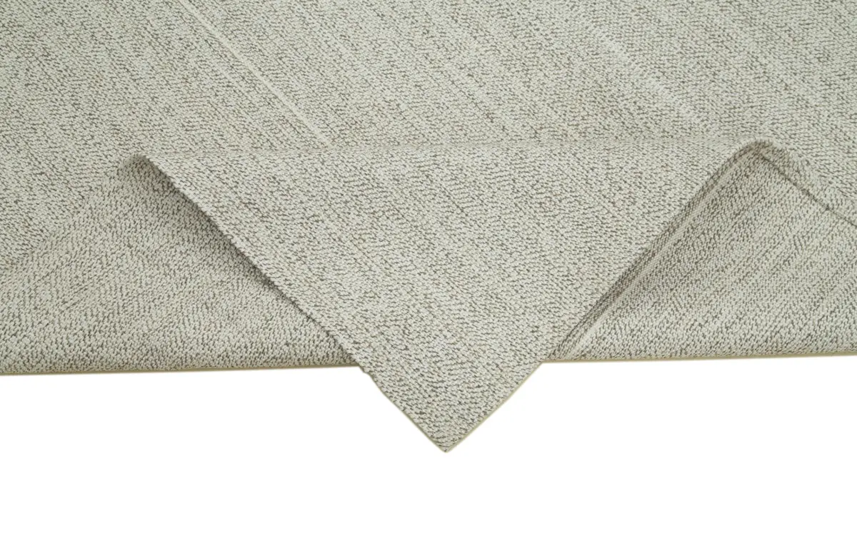 Flatweave Modern Bej Pamuk Üstü Yün El Dokuma Kilim-185x270 - Görsel 6