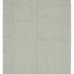 Flatweave Modern Gri Pamuk Üstü Yün El Dokuma Kilim-210x302