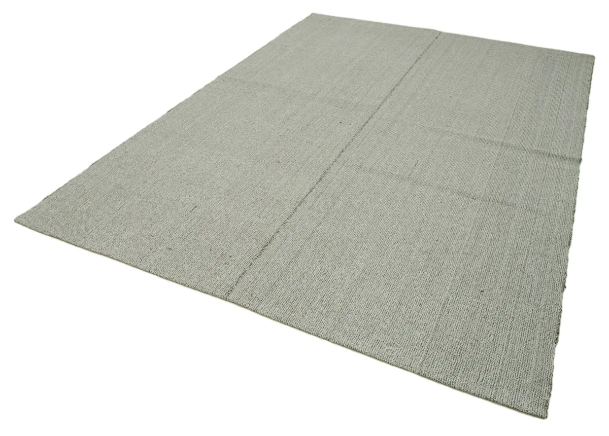 Flatweave Modern Gri Pamuk Üstü Yün El Dokuma Kilim-210x302 - Görsel 3